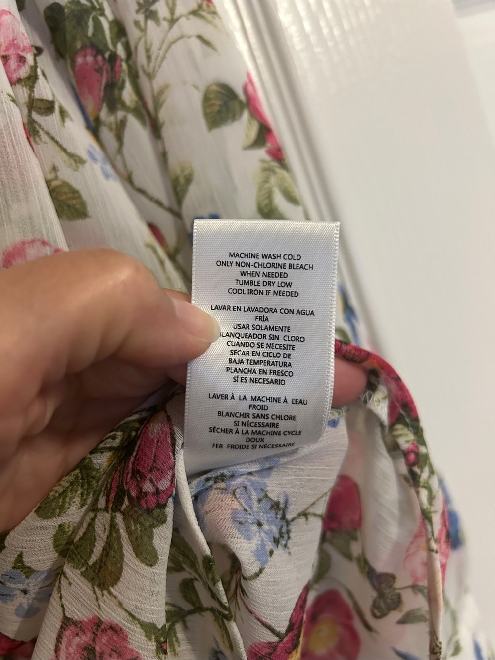 Kut from the Kloth Floral Sheer Button-Front Blouse - Pink/Blue - Medium - Picture 6 of 11